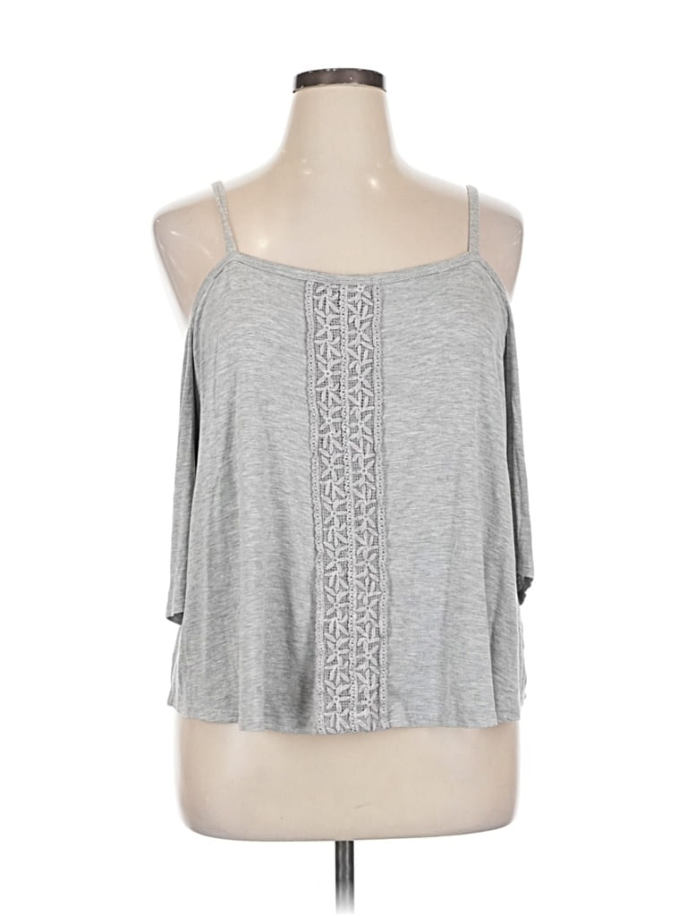 Pre-owned Assorted Brands Tank Top Silver Cold Shoulder Neckline Tops