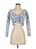 Zara Blue Silver Long Sleeve Top Size S - photo 1