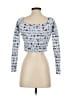 Zara Blue Silver Long Sleeve Top Size S - photo 2