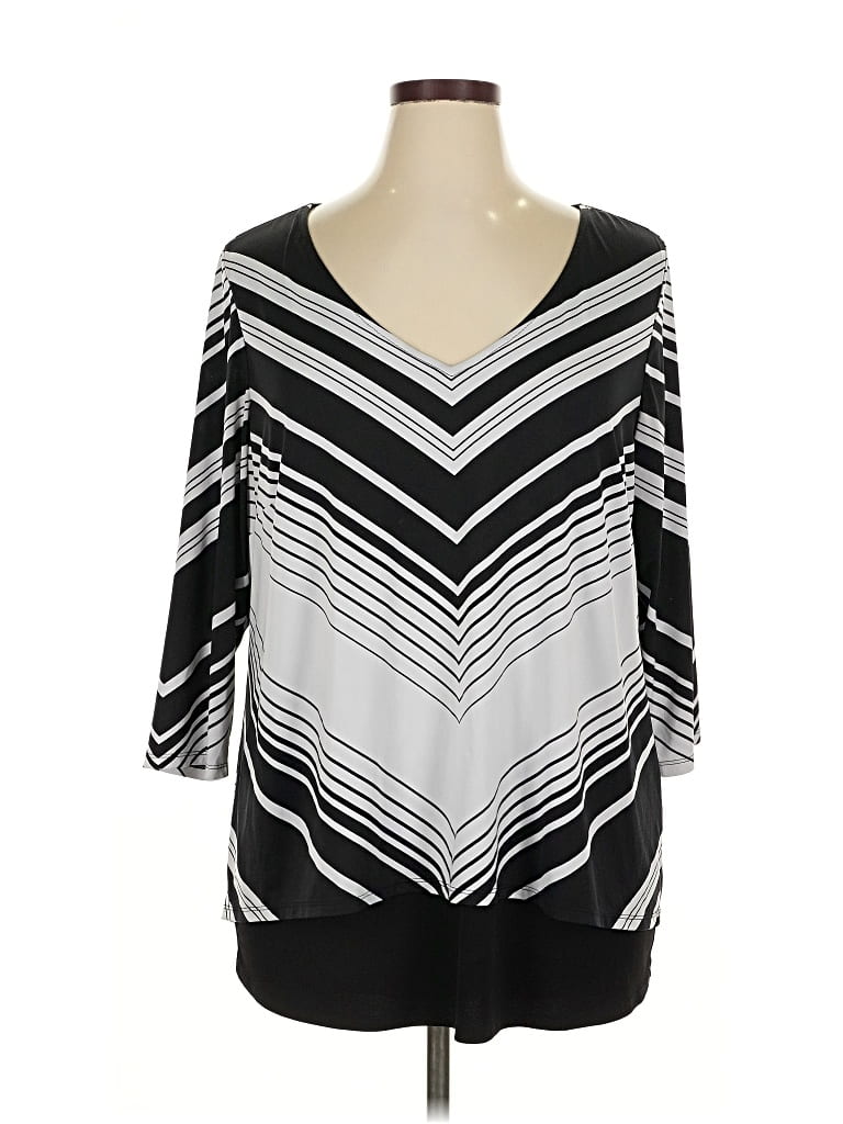 Pre-owned Nygard 3/4 Sleeve Blouse In Silver