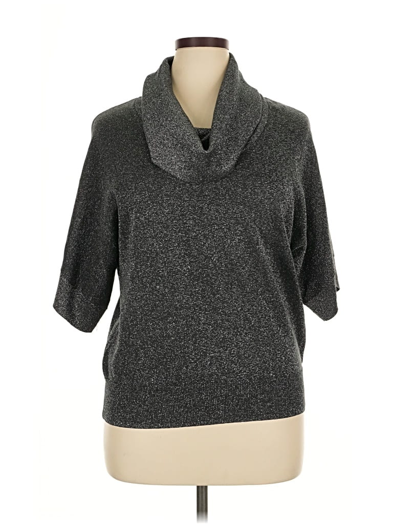 Pre-owned Michael Michael Kors 3/4 Sleeve Top Gray Cowl Neck Tops