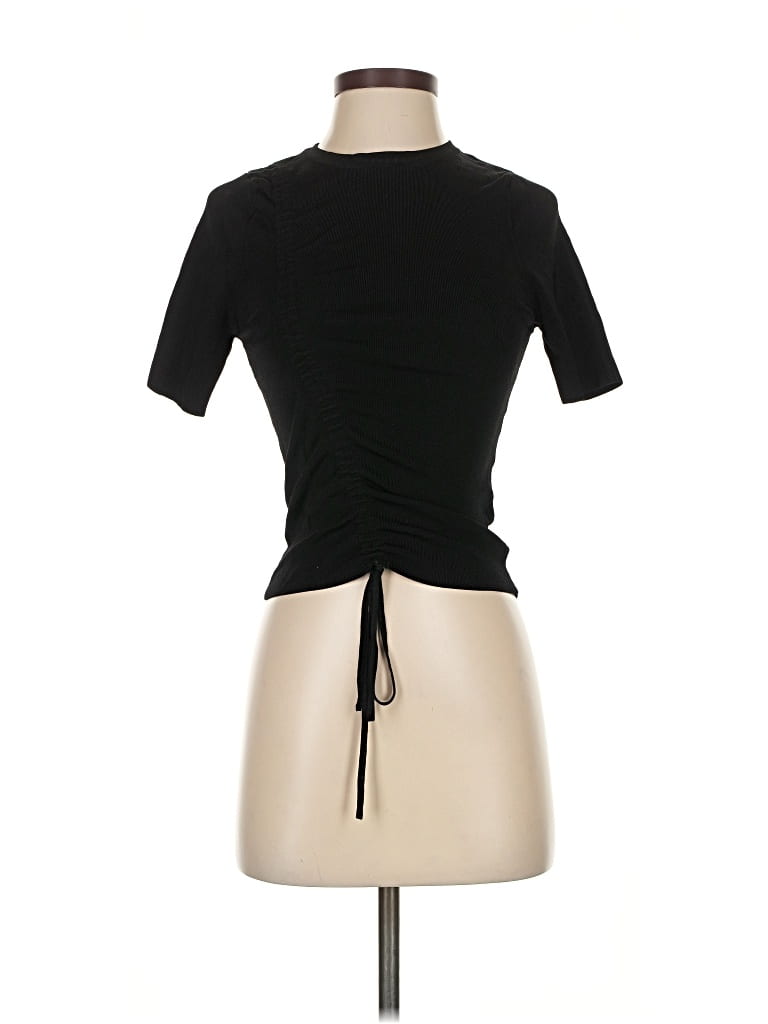 Click to view more detailed imagery on our partner's website Pre-owned Zara Short Sleeve Top Black Keyhole Neckline Tops
