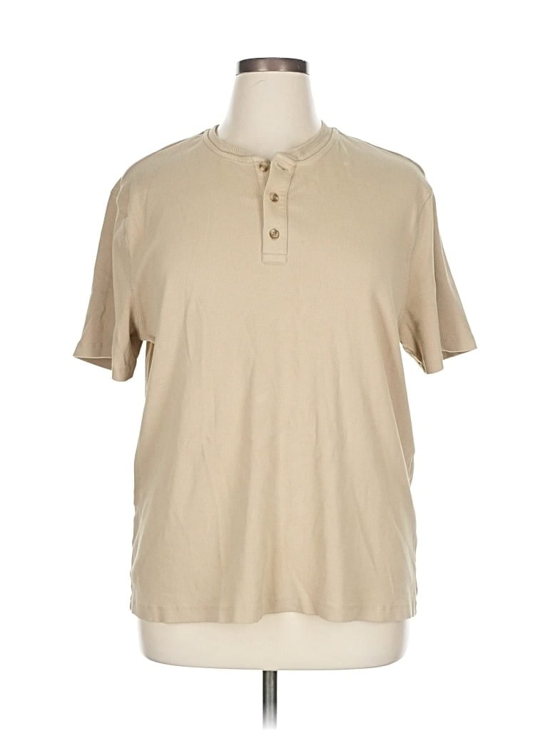Pre-owned Banana Republic Factory Store Short Sleeve Henley Shirt In Brown