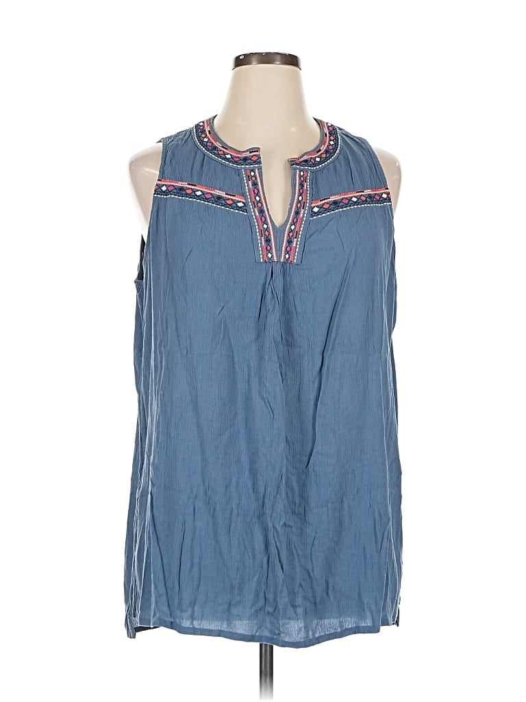 Pre-owned Fourteenth Place Sleeveless Blouse In Blue