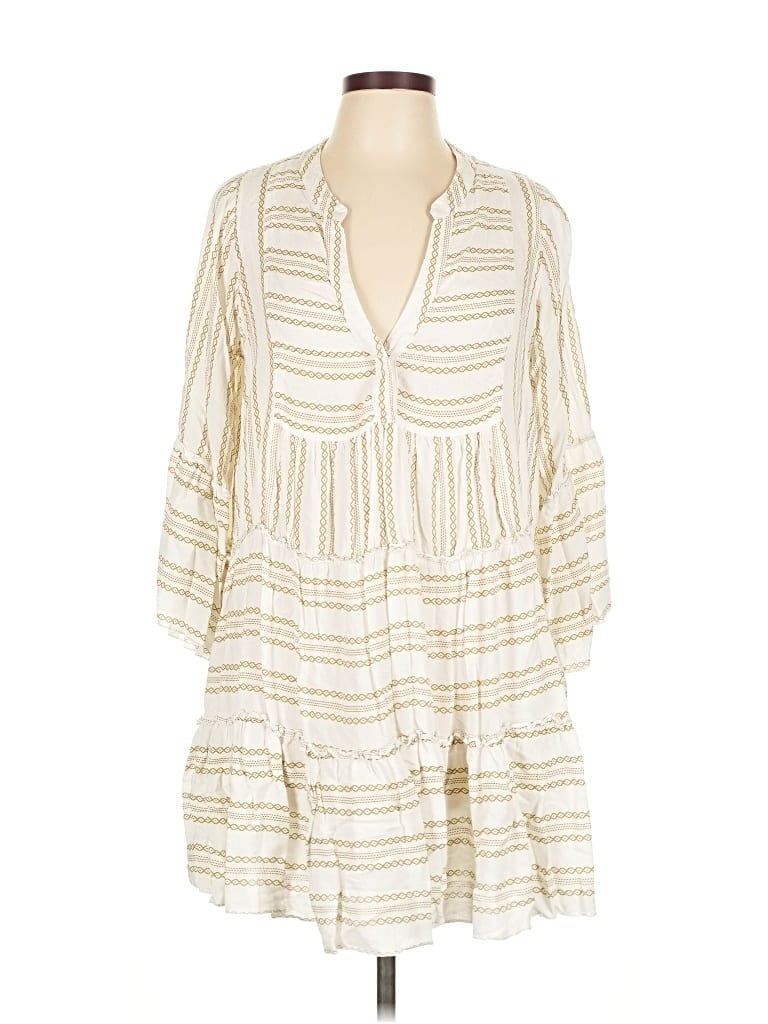 Pre-owned Venus 3/4 Sleeve Blouse In White