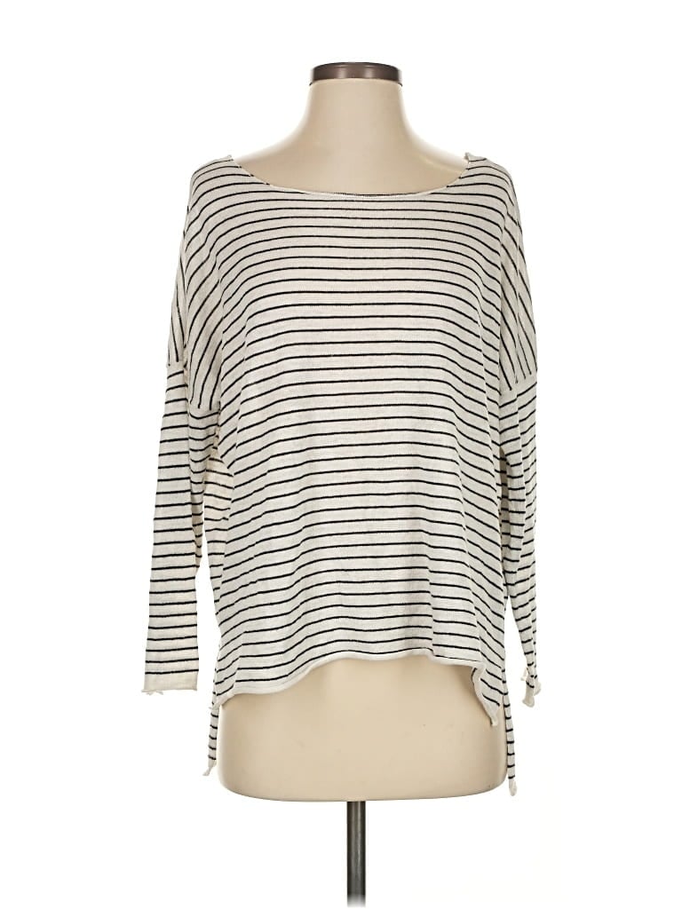 Click to view more detailed imagery on our partner's website Pre-owned Zara 3/4 Sleeve Top Ivory Boatneck Tops In White