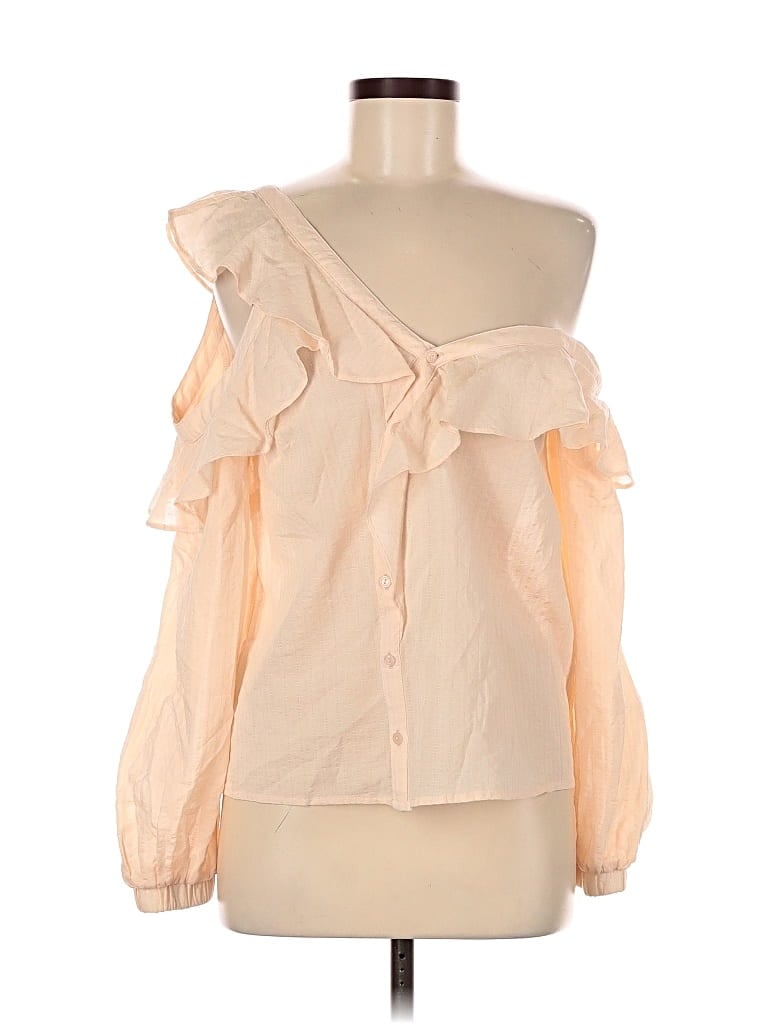 ASTR Pre-owned Long Sleeve Blouse In White