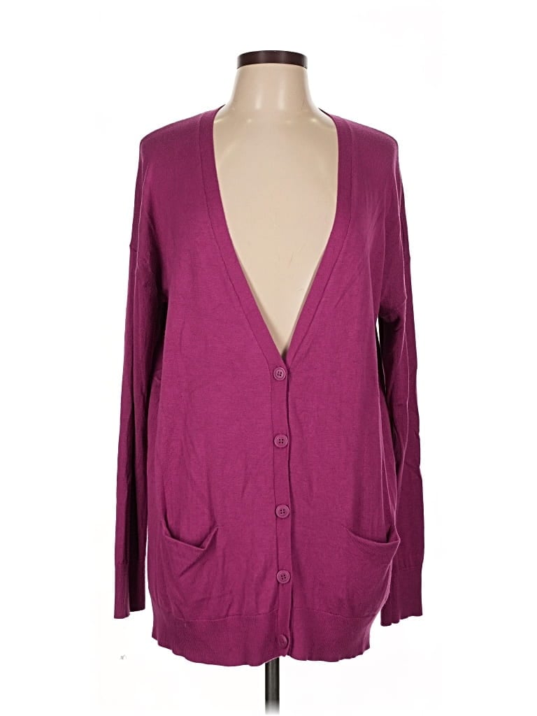 Pre-owned Halogen Cardigan Sweater In Purple