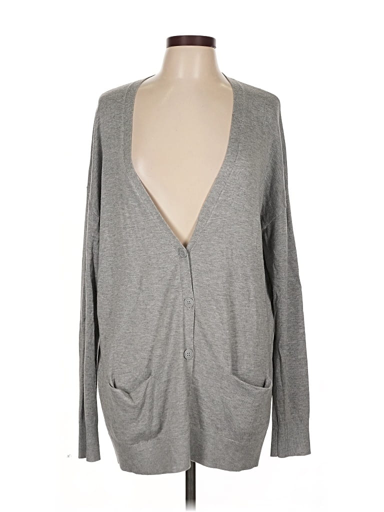 Pre-owned Halogen Cardigan Sweater In Gray