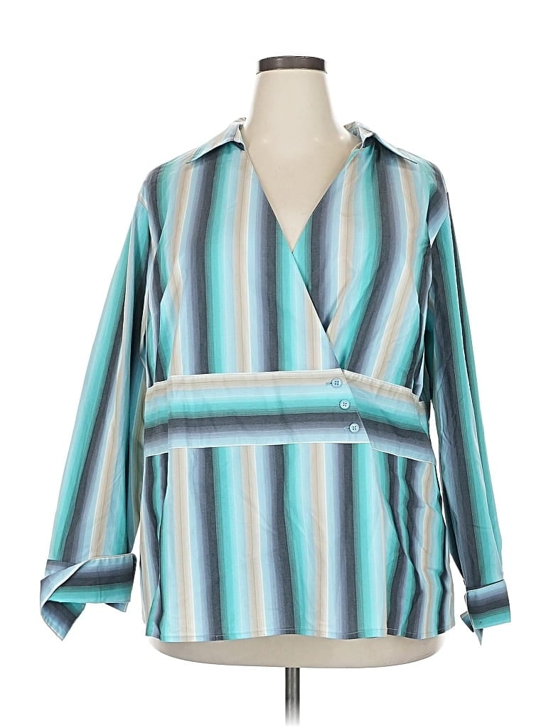 Lane Bryant 3/4 Sleeve Blouse In Blue