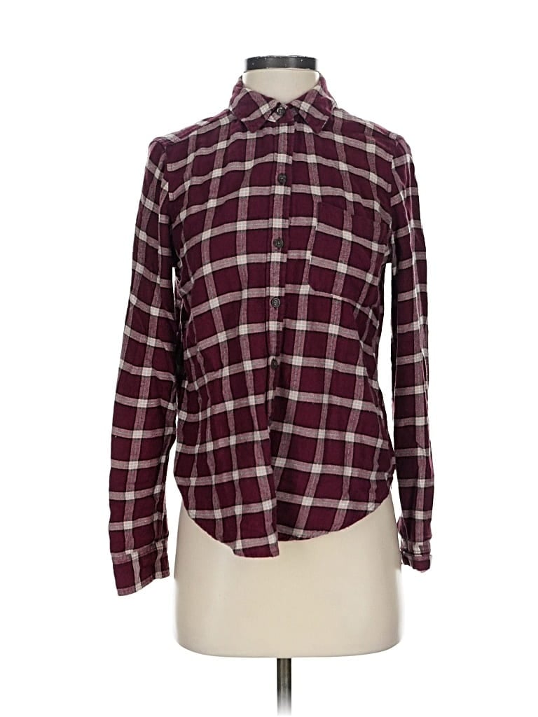 Click to view more detailed imagery on our partner's website Pre-owned Abercrombie & Fitch Long Sleeve Button Down Shirt In Burgundy