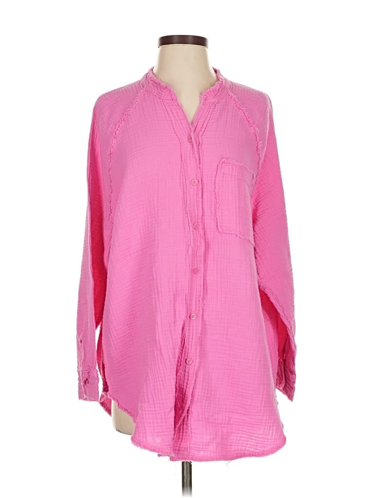 Pre-owned Aerie Long Sleeve Blouse In Pink