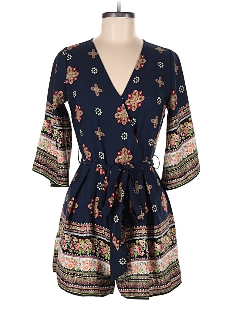 Pre-owned E&m Collection Romper In Blue