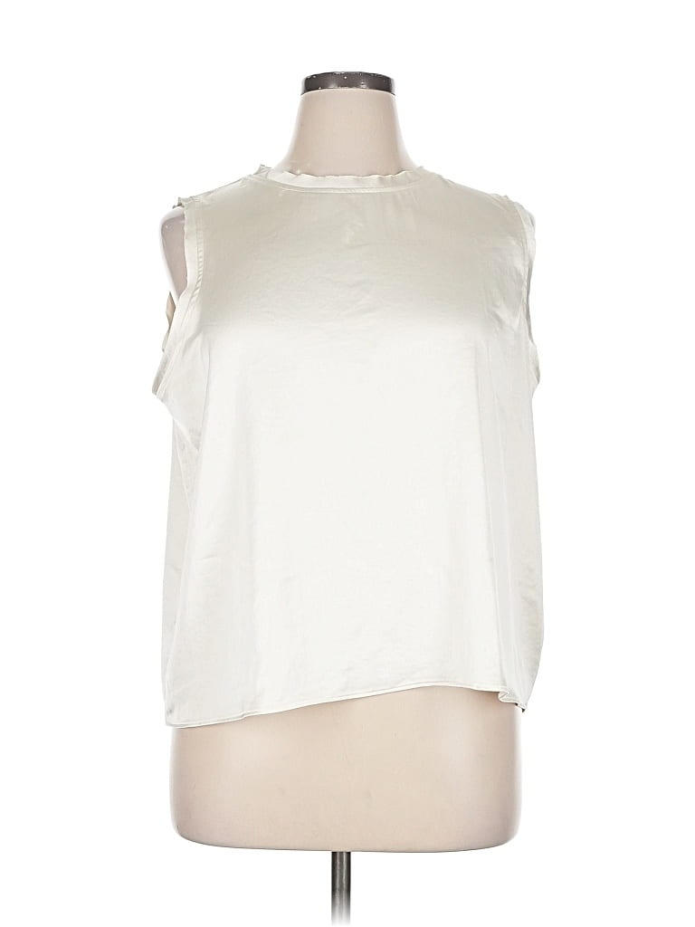 Pre-owned Express Sleeveless Blouse In White