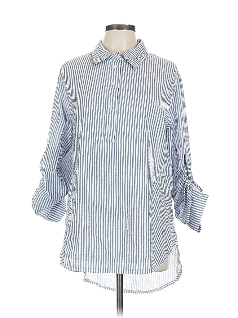 KAKTUS Pre-owned 3/4 Sleeve Blouse In Blue