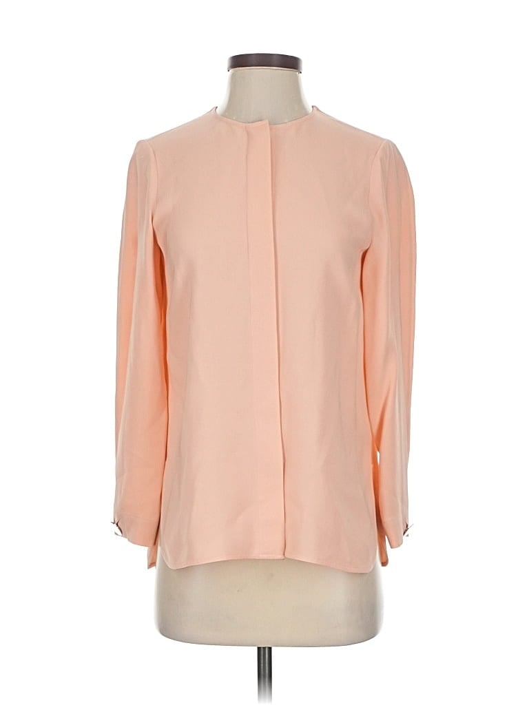Pre-owned Lafayette 148 3/4 Sleeve Blouse In Orange