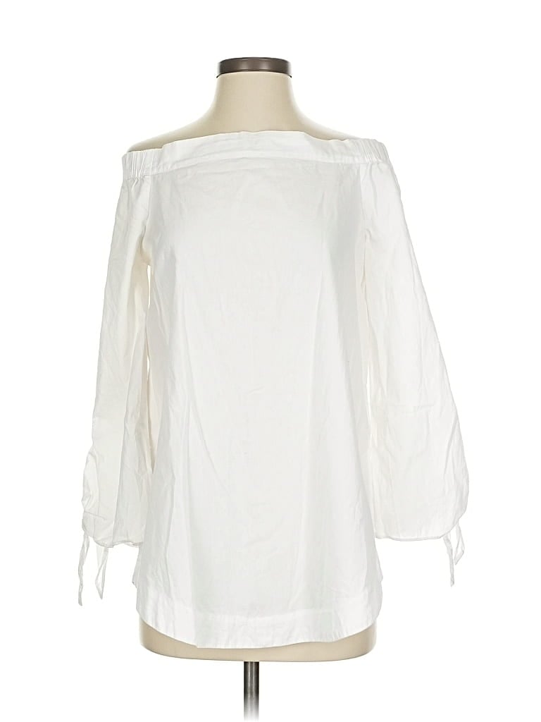 Pre-owned Free People 3/4 Sleeve Blouse In White