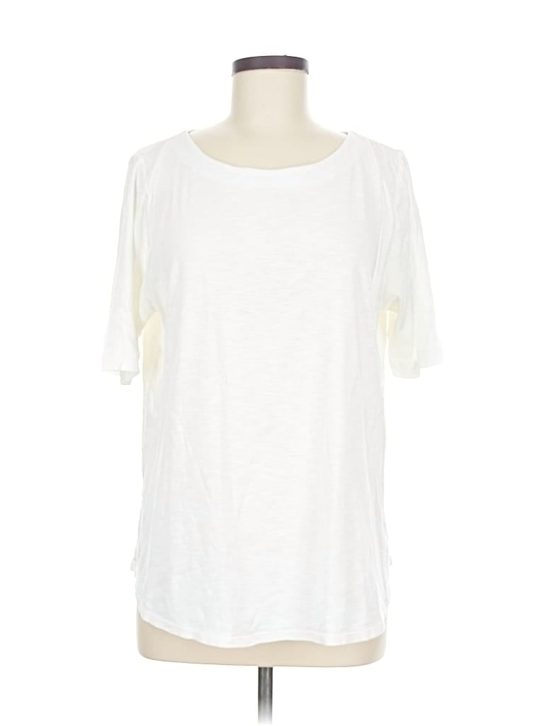 Pre-owned Jjill Short Sleeve T-shirt In White