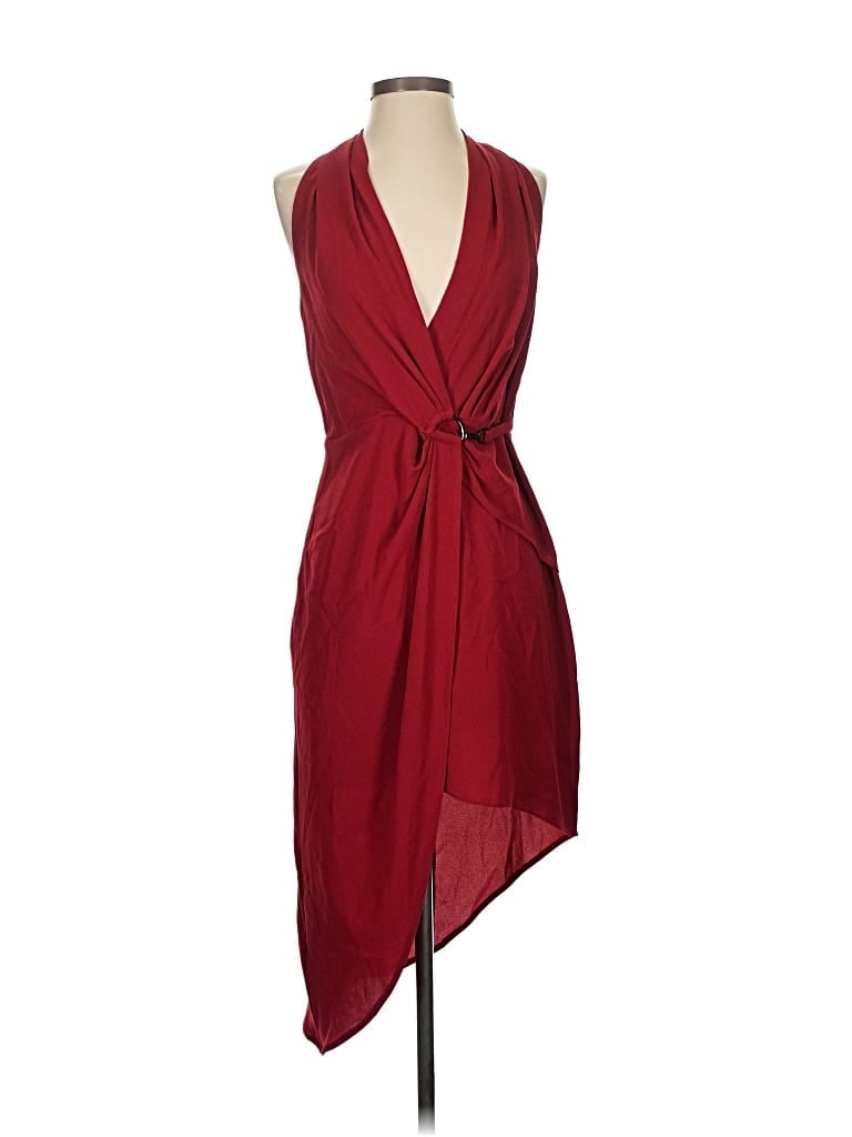 Pre-owned Halston Heritage Cocktail Dress In Burgundy