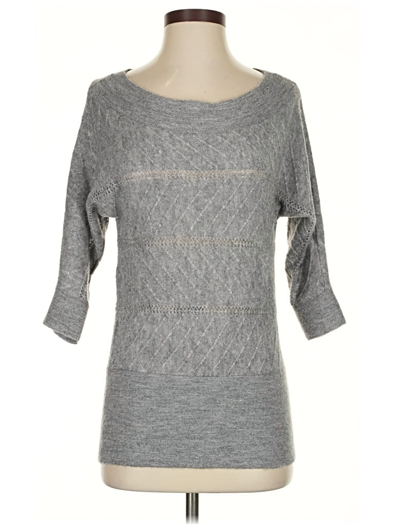 Pre-owned White House Black Market Wool Pullover Sweater In Gray