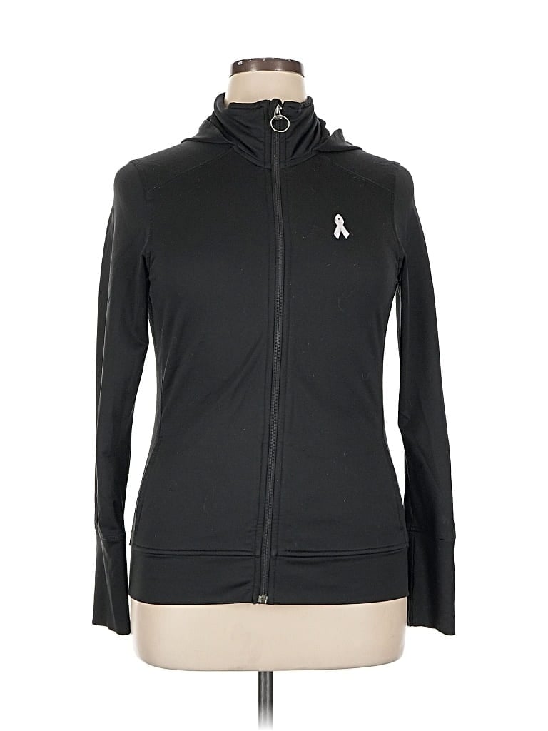 Pre-owned New Balance Zip Up Hoodie In Black