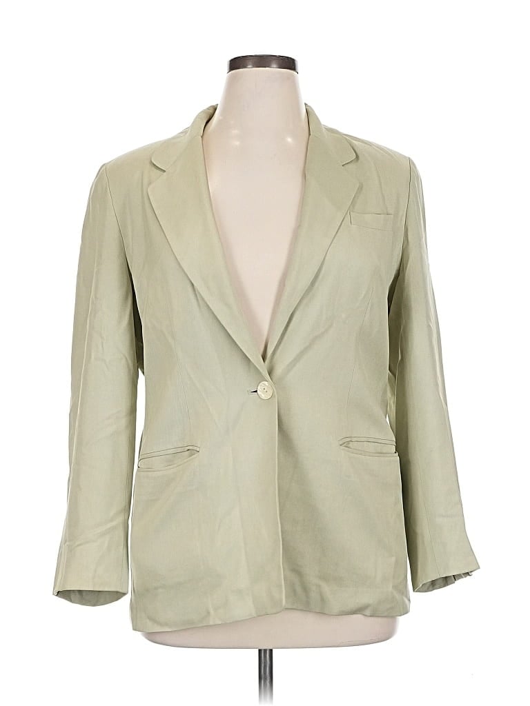 Pre-owned Lands' End Blazer Jacket In Green