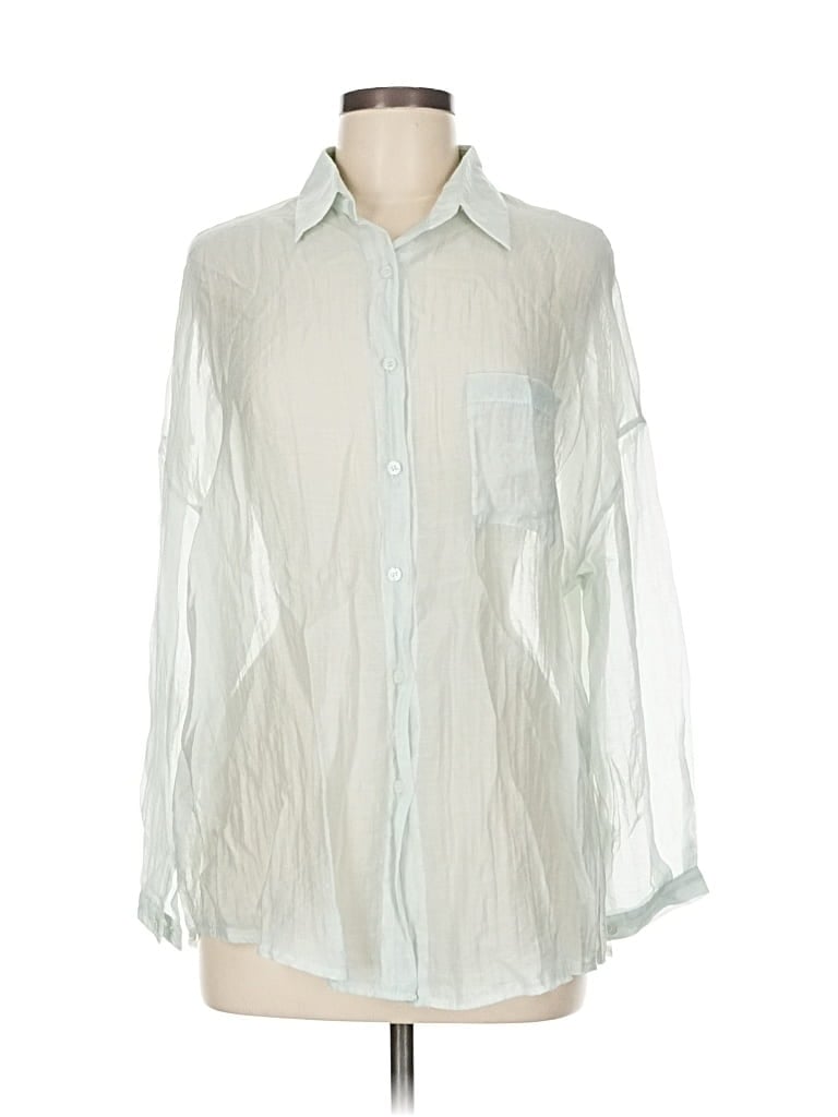 Pre-owned Assorted Brands Long Sleeve Button Down Shirt In Green