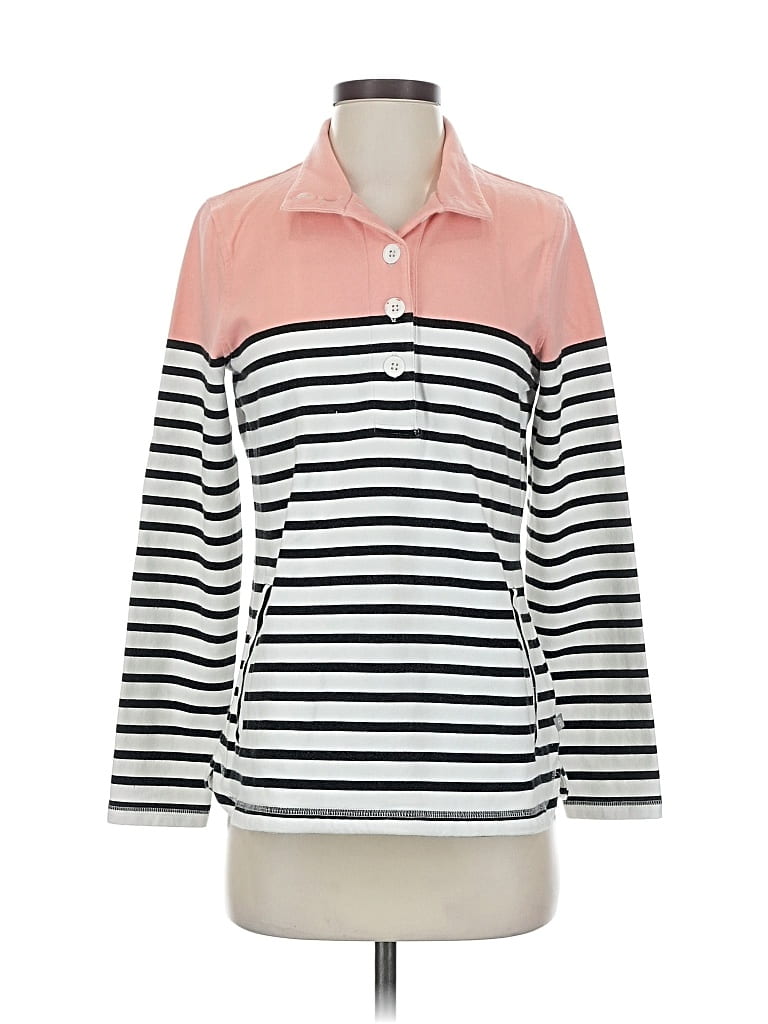 Pre-owned T By Talbots Long Sleeve Polo Shirt In Pink