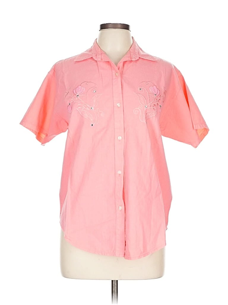 Pre-owned Assorted Brands Short Sleeve Button Down Shirt In Pink