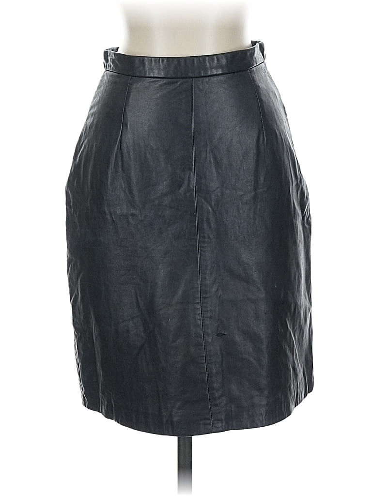 Pre-owned Allsaints Spitalfields Leather Skirt In Black