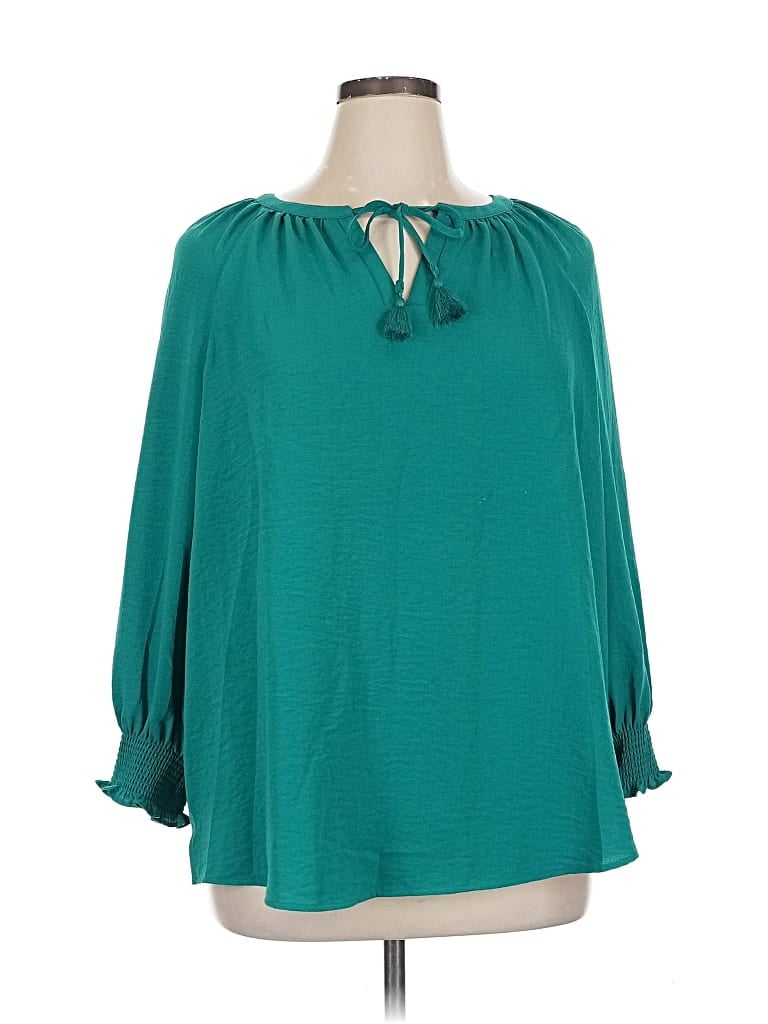 Pre-owned Westbound Long Sleeve Blouse In Blue