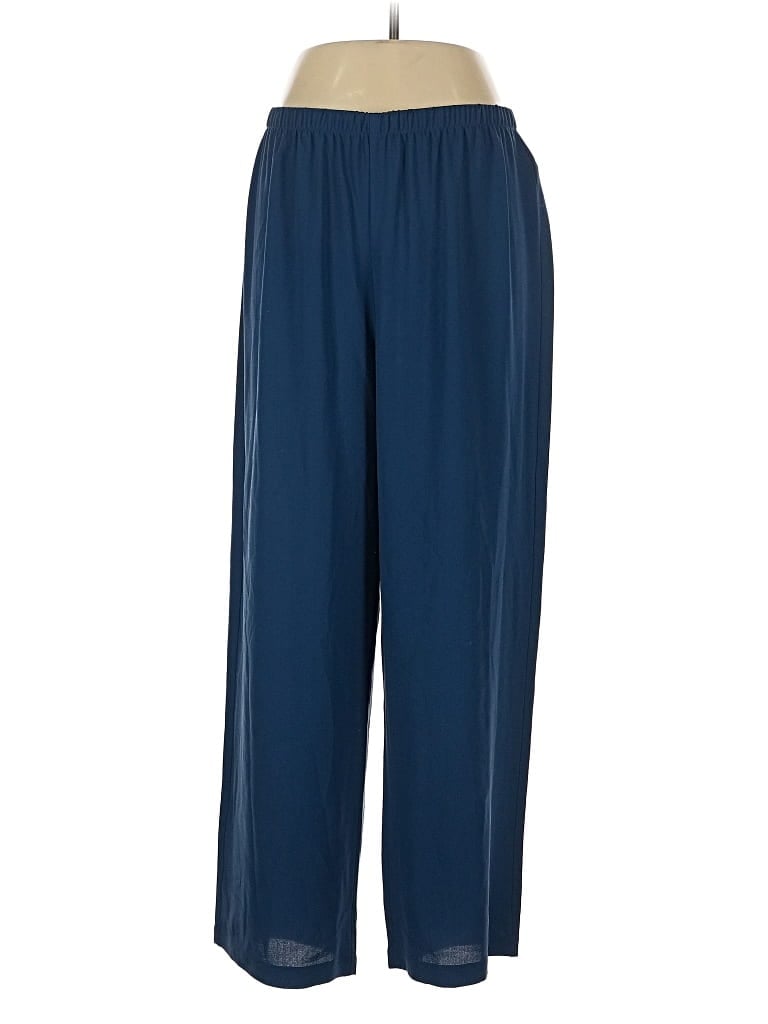 Pre-owned Eileen Fisher Silk Pants In Blue
