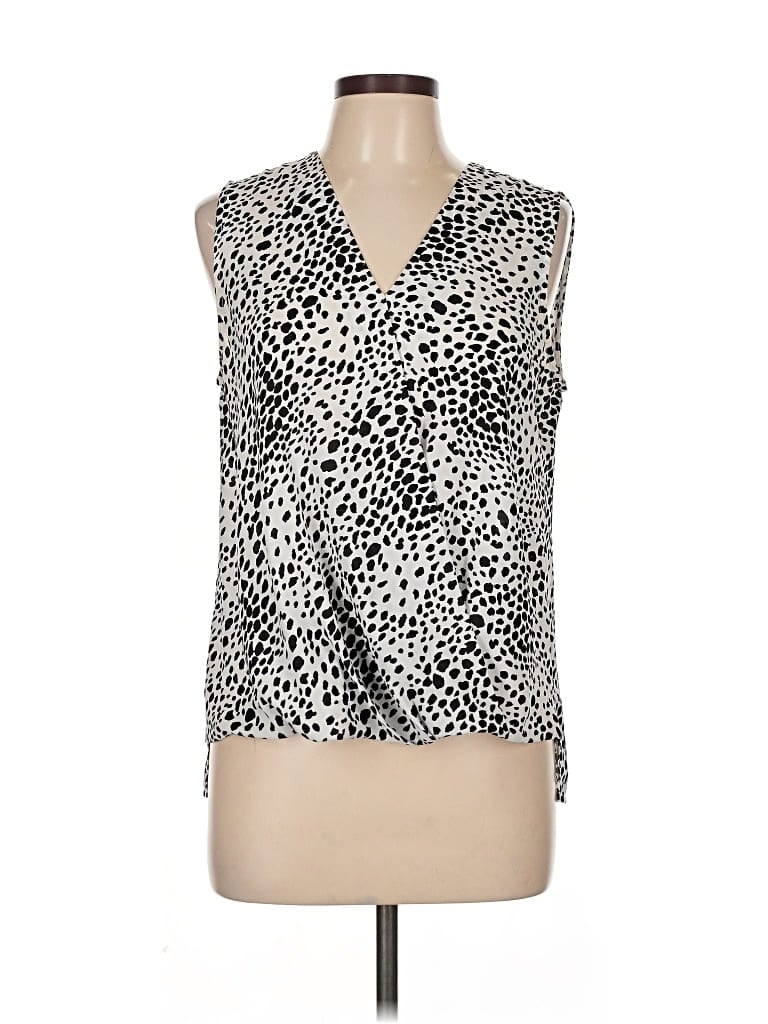 Pre-owned Adrianna Papell Sleeveless Blouse In White