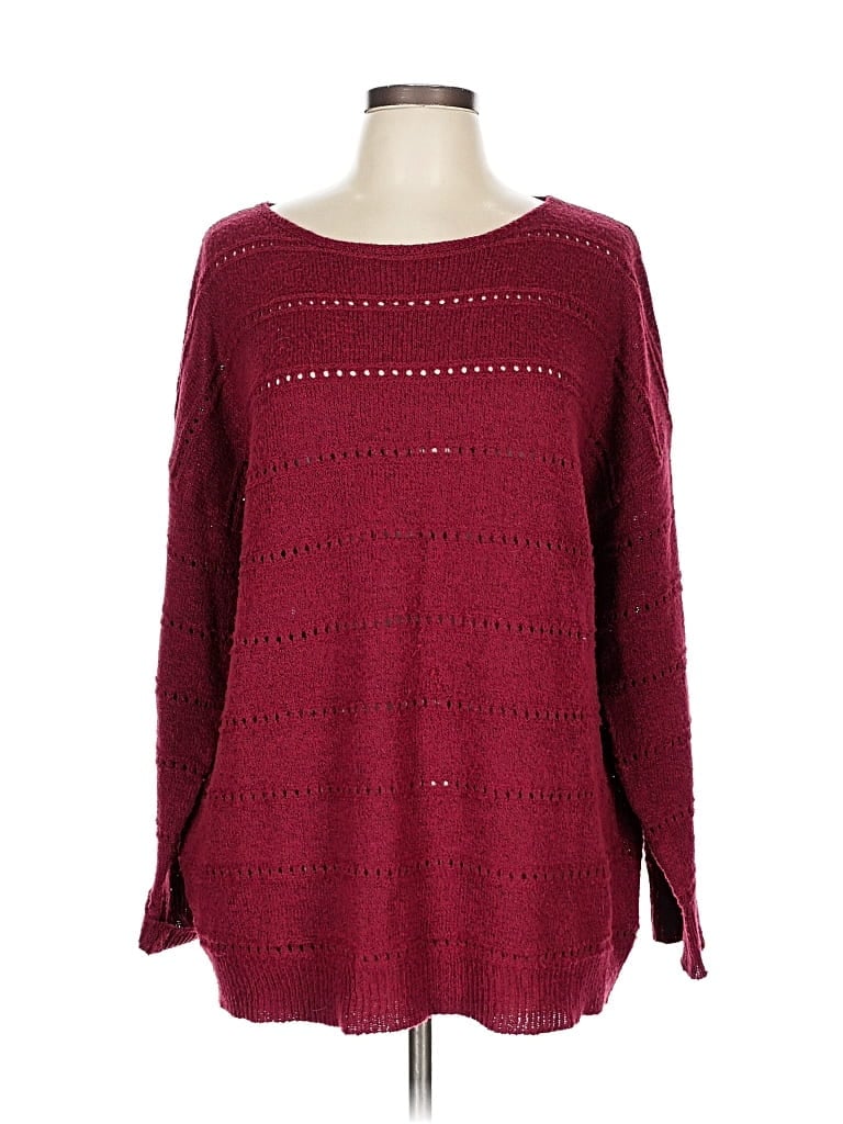 Pre-owned Shein Pullover Sweater In Burgundy