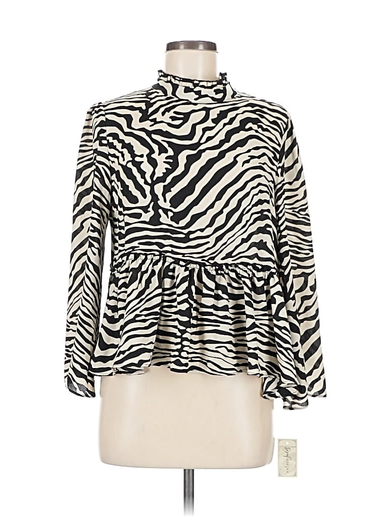 Pre-owned Maison Jules Long Sleeve Blouse In White