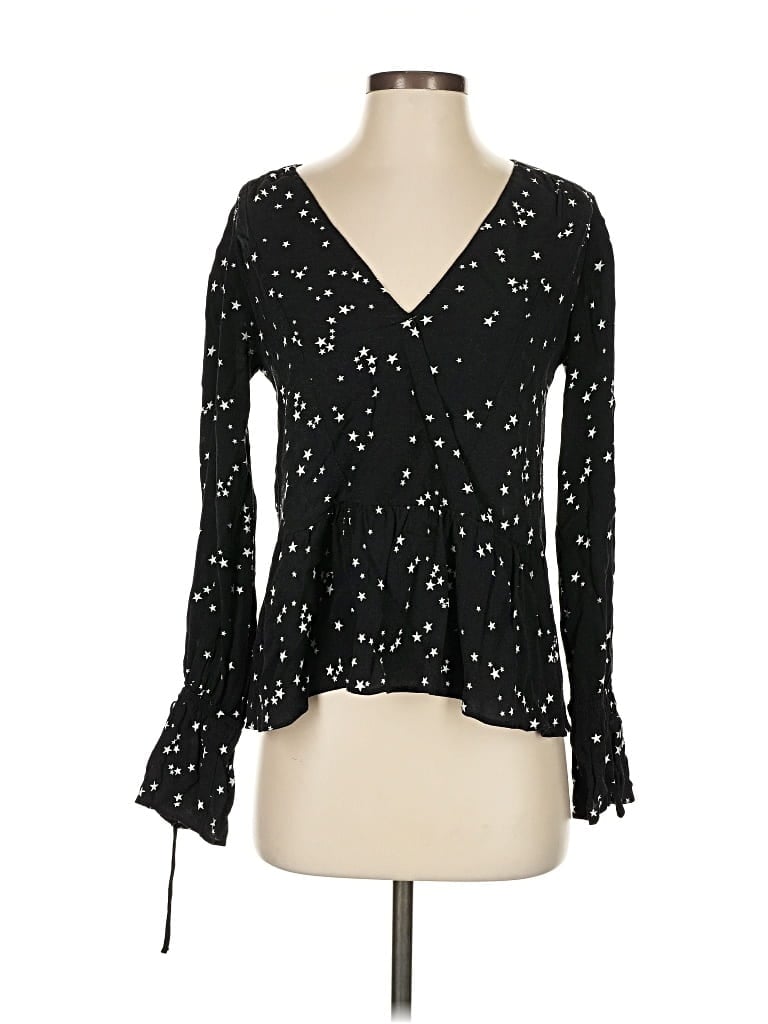 Pre-owned Asos Design Long Sleeve Blouse In Black