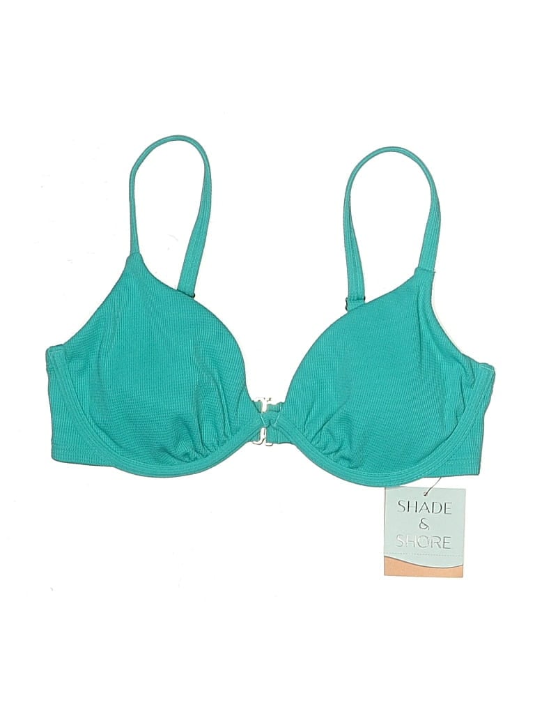 Shade & Shore Swimsuit Top Teal Swimwear In Blue