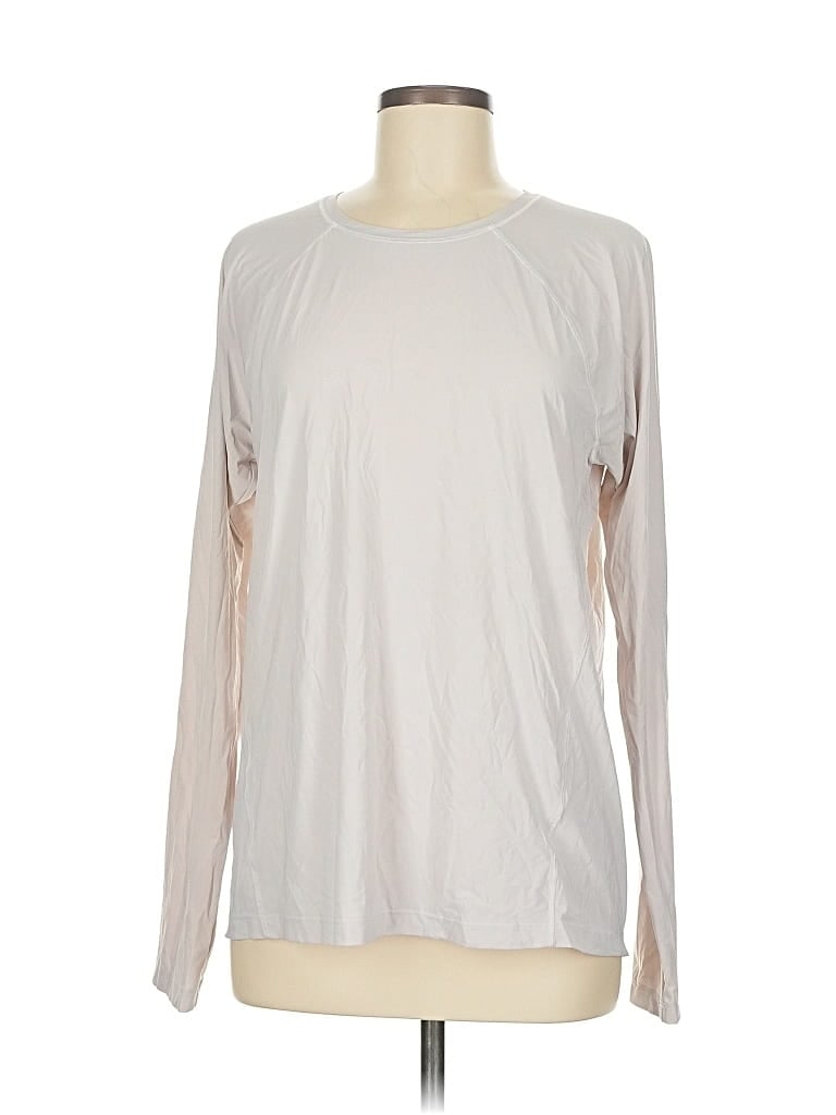 Pre-owned Athleta Long Sleeve T-shirt In Silver