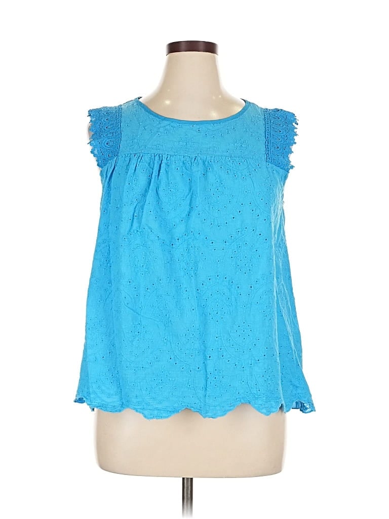 Pre-owned Shein Curve Sleeveless Blouse In Blue