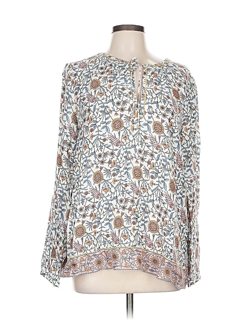 Pre-owned Lucky Brand Long Sleeve Blouse In White