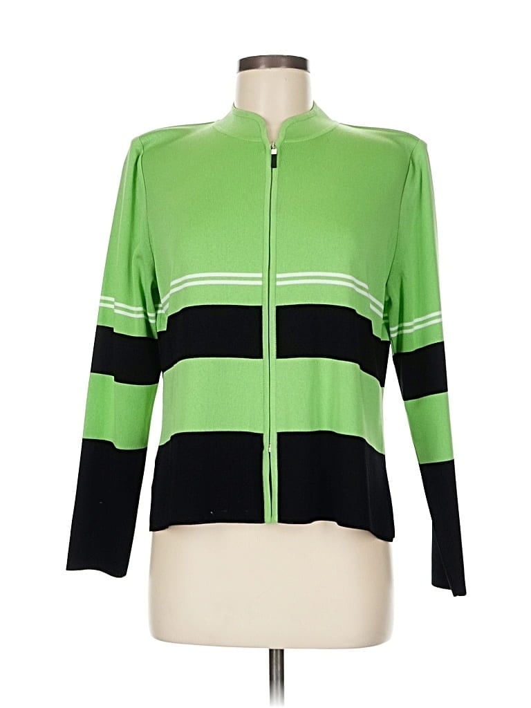 Pre-owned Misook Cardigan Sweater In Green