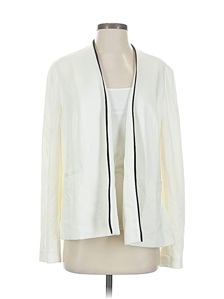 Pre-owned Jjill Blazer Jacket In White