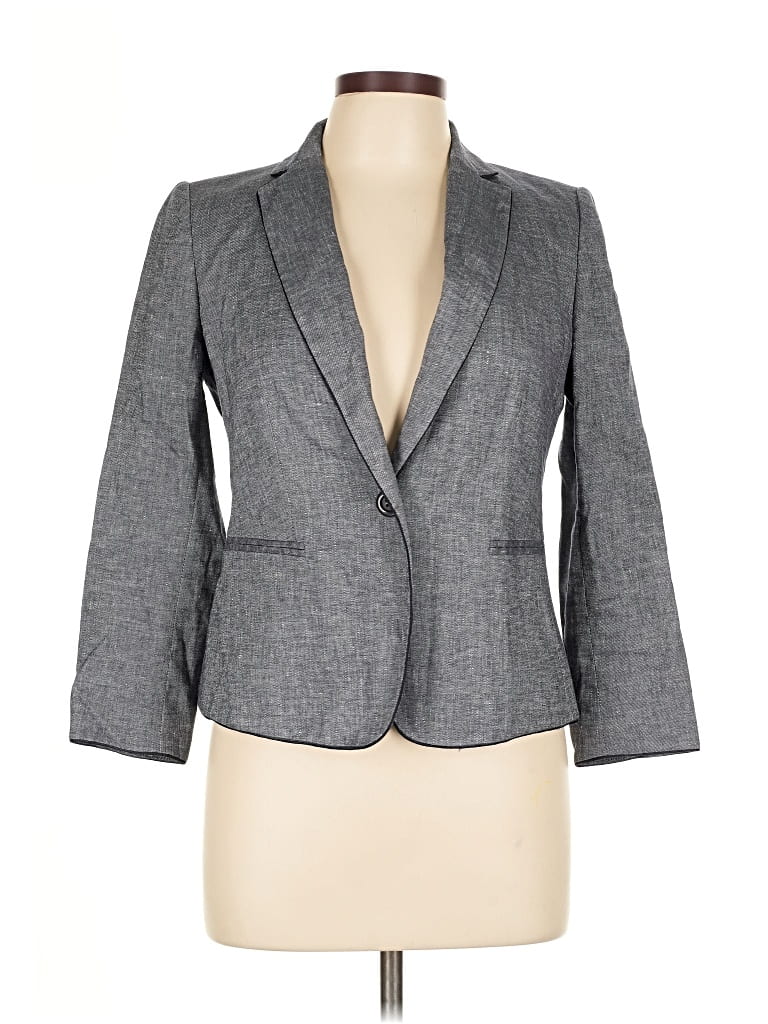 Pre-owned Ann Taylor Blazer Jacket In Gray