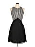 Rhapsody Stripes Black Casual Dress Size 8 - photo 1