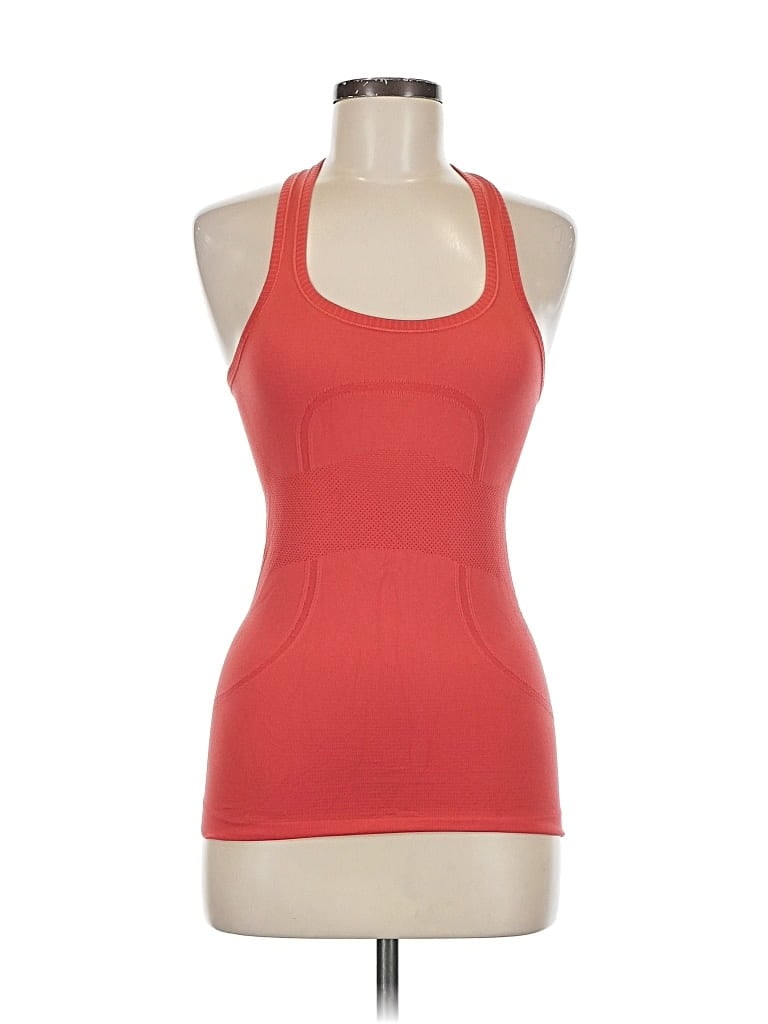 Pre-owned Lululemon Athletica Tank Top Red Halter Neckline Tops