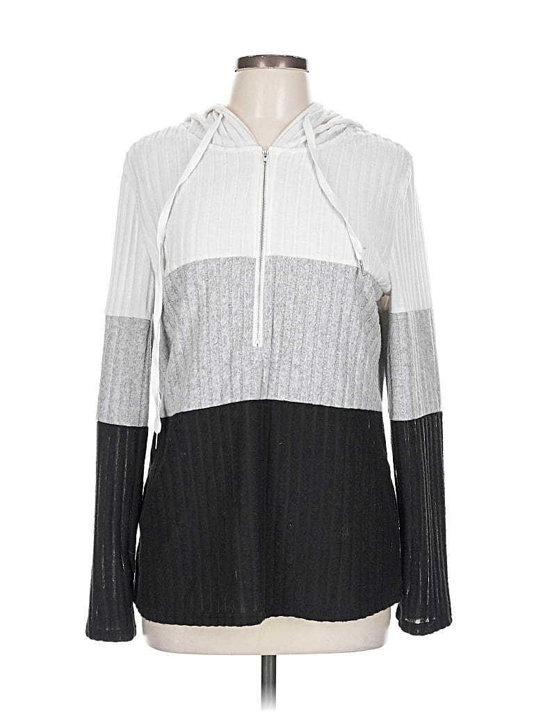 Pre-owned Shein Zip Up Hoodie In Silver