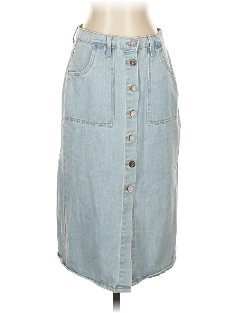 Pre-owned Happily Grey Denim Skirt In Blue