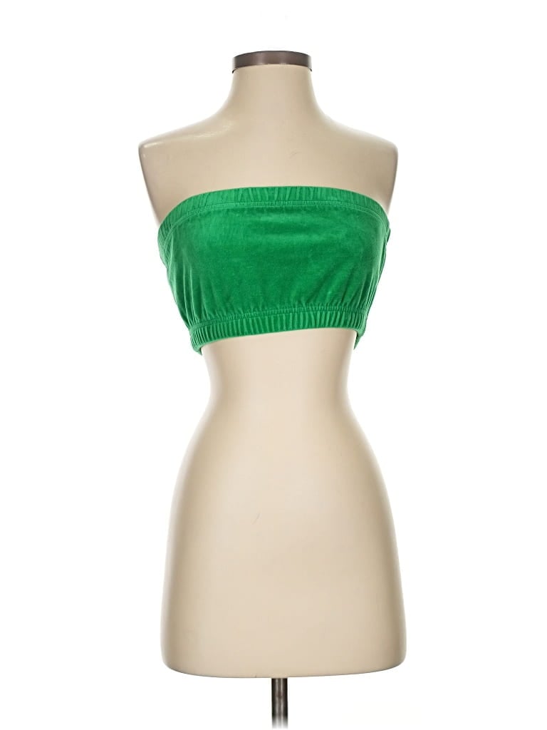 Pre-owned Superdown Sleeveless Top Green Strapless Neckline Tops