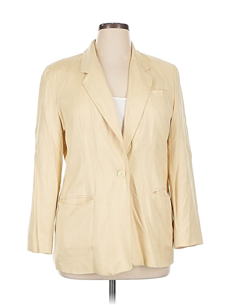 Pre-owned Lands' End Blazer Jacket In White