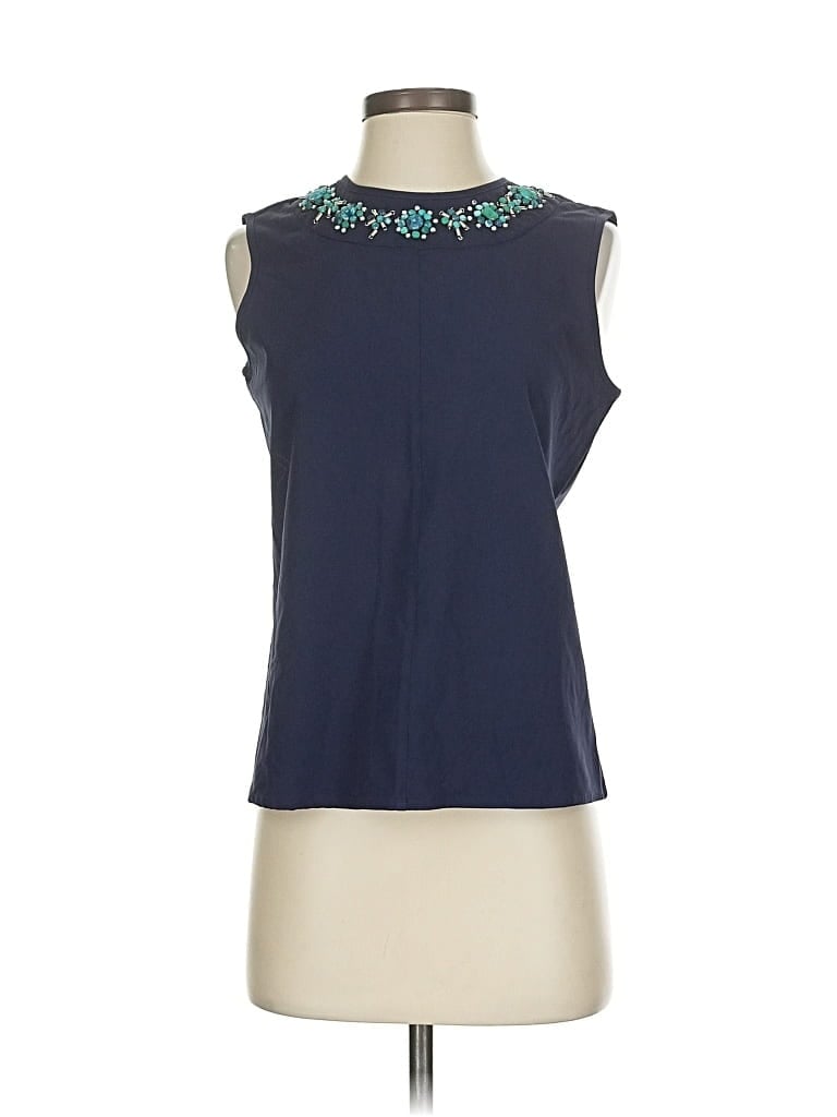 Pre-owned Black Label By Chico's Sleeveless Blouse In Blue